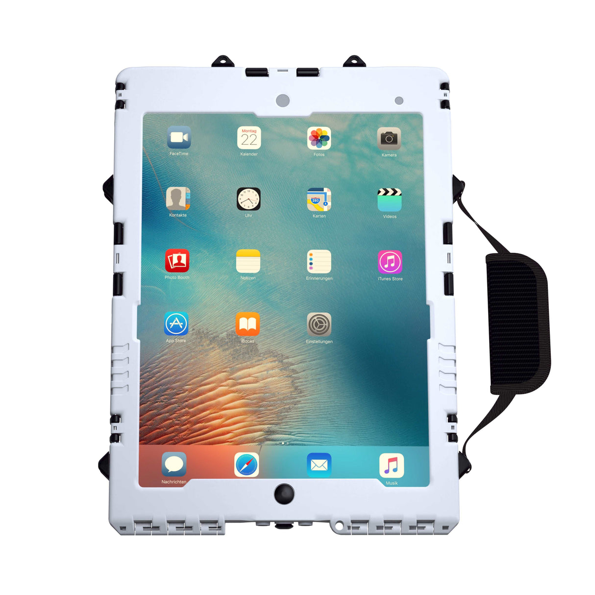 Eine 3D-Illustration von einem Shell handstrap für die Seite