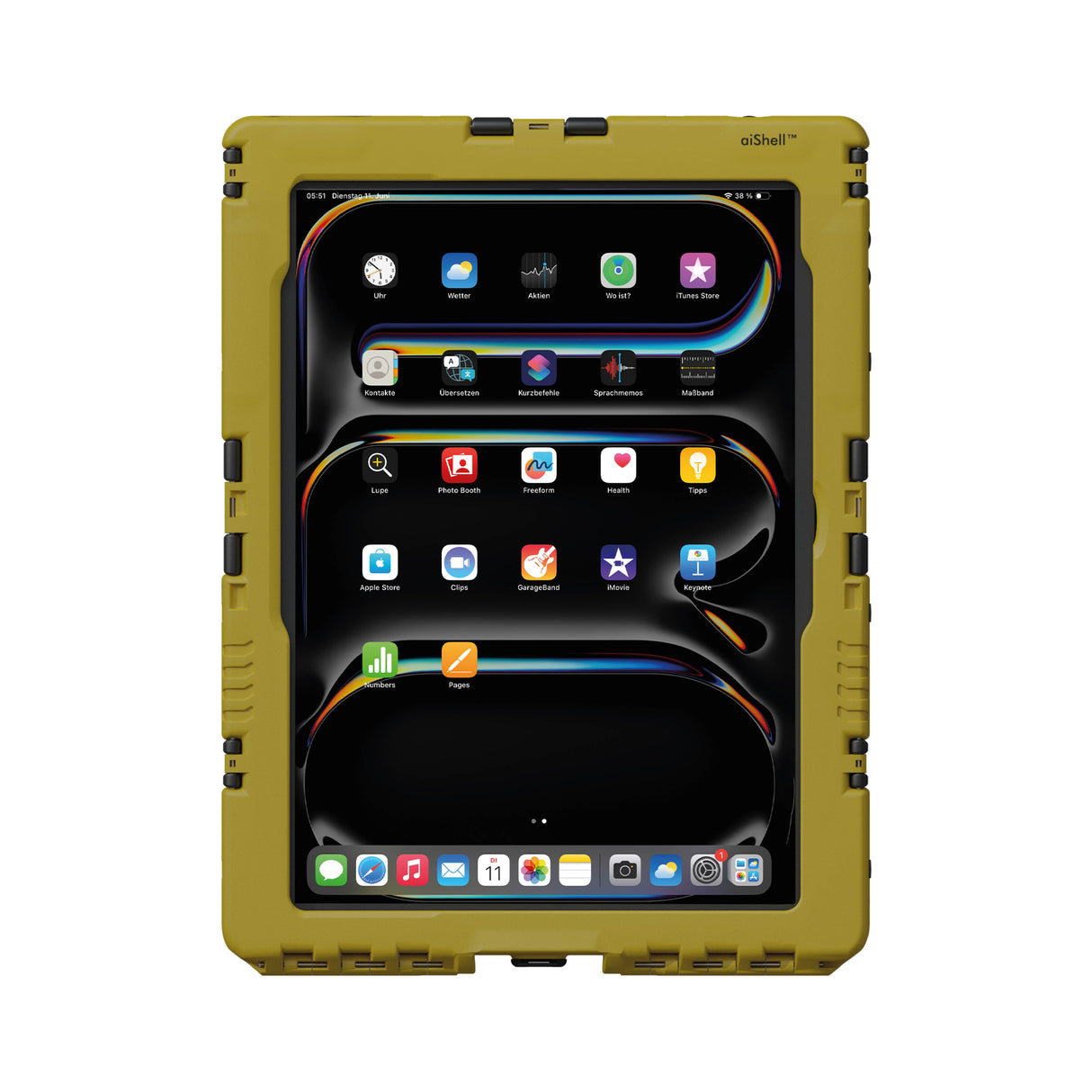 Das aiShell Pro 11 in der Farbe Gelb von vorne.