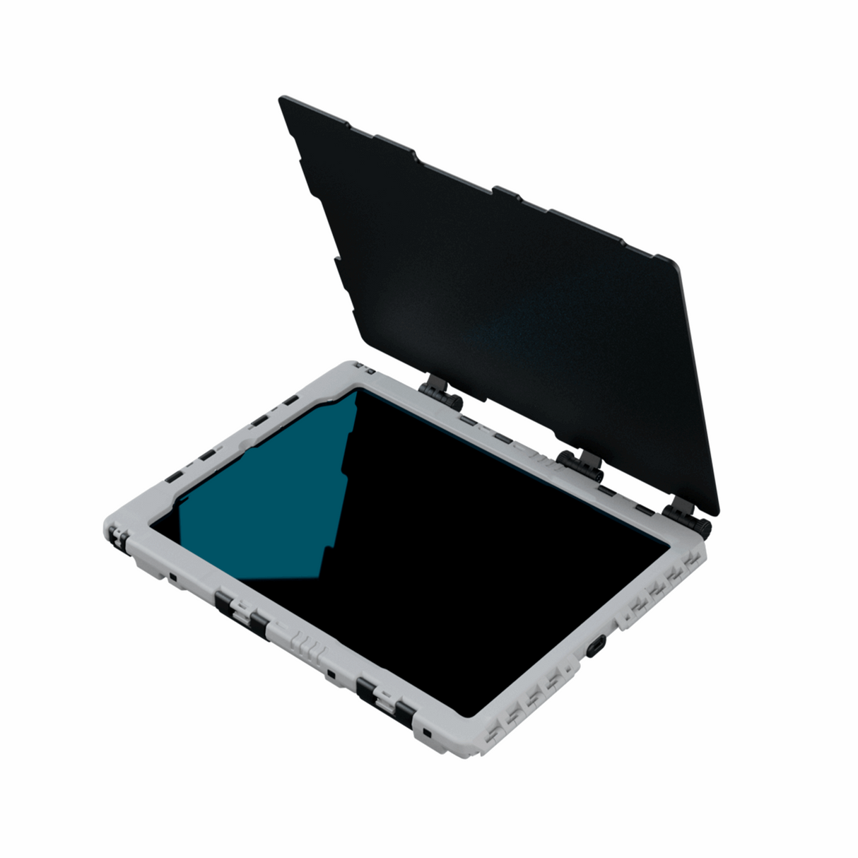 Eine 3D-Illustration von einem aiShell™ Sunshade aufgeklappt.