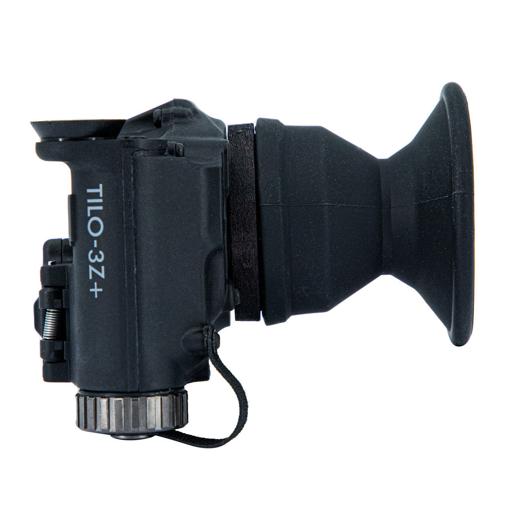 TILO-Bajonettring angebracht an TILO Waermebildbrille mit Shuttereyecup - Seitenansicht