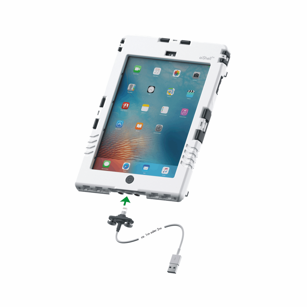 Eine 3D-Illustration von einem aiShell™ Charging Connector