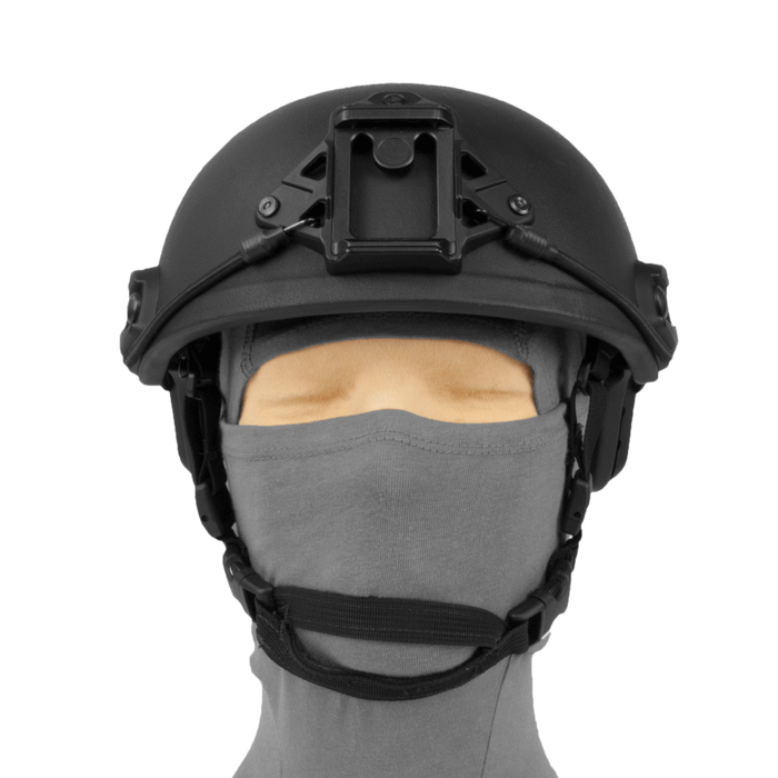 Puppenkopf mit FAST-Helm - Frontalansicht 