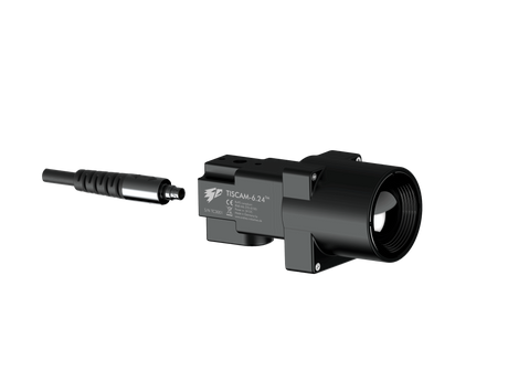 Eine 3D-Illustration von einer TISCAM mit dem dazugehörigen Kabel Anschluss dahinter