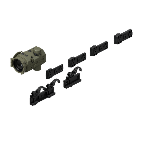 Eratac Picatinny Mount, Eratac Picatinny Moun Double Clamp mit Tripodrails in verschiedenen Höhne und PumIR-Waermebildgeraet
