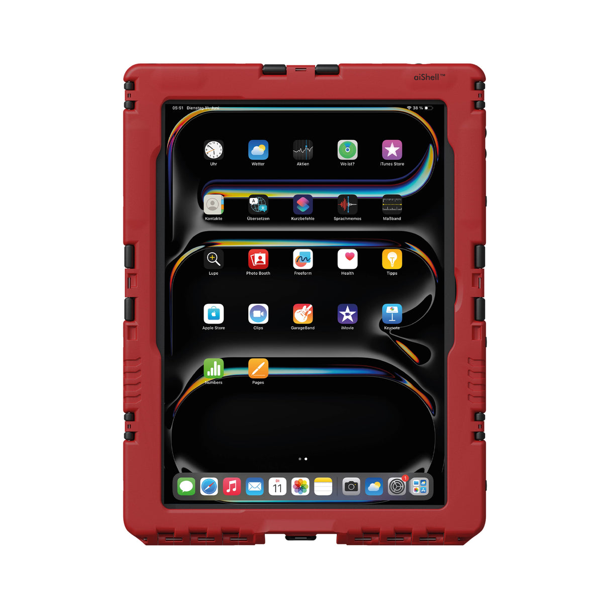 Das aiShell Pro 11 in der Farbe Rot von vorne.